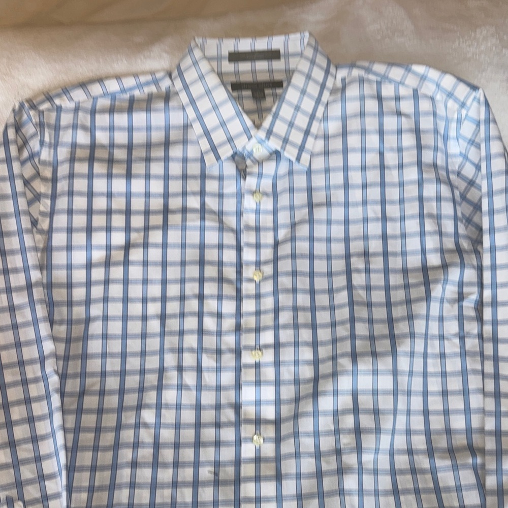 Nordstrom Men's Trim Fit Blue Checkered Shirt